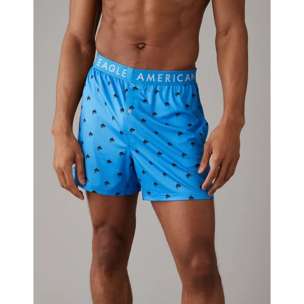 AEO Sharks Ultra Soft Pocket Boxer Short - Classic Blue