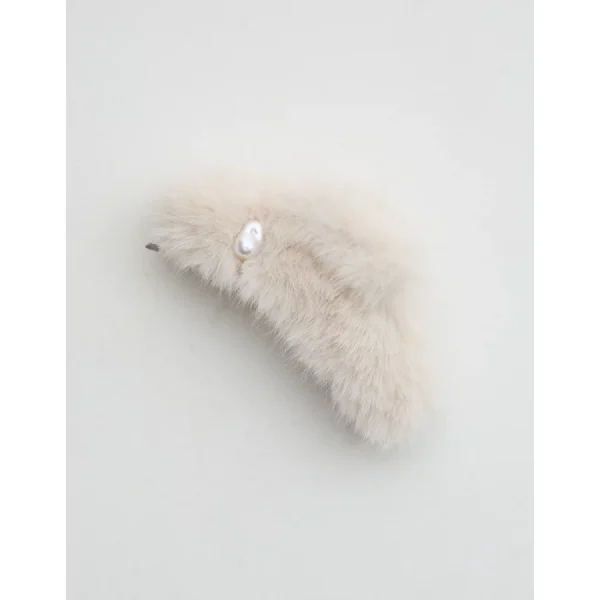 Aerie Furry Claw And Charm Clip - Natural