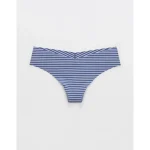 Superchill No Show Cotton Thong Underwear - Marbled Blue