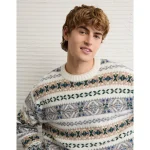 AE Cozy Cabin Fairisle Sweater - Frosty Cream